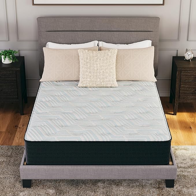 Signature Design by Ashley Twin Size Palisades 14 Inch Firm Hybrid Mattress with Quick Response Gel Memory Foam, Fiberglass Free, Mattress In A Box