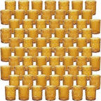 70pcs Assorted Votive Candle Holders - Amber Glass Tea Lights Candle Holder in Bulk, Tealight Candle Holder for Table Centerpiece Wedding Decor Home Decoration