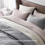 Bedsure Queen Comforter Set - Taupe Soft Bedding for All Seasons, Cationic Dyed Bed Set, 3 Pieces, 1 Queen Size Comforter (90"x90") and 2 Pillow Shams (20"x26"+2")