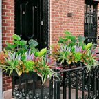 18PCS Outdoor Artificial Plants UV Resistant, Tropical Fake Flower Bushes, Mixed Faux Outdoor Greenery for Outside Planter Box, Porch, Balcony, Garden or Indoor Décor