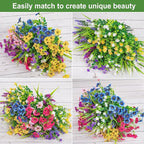 Ouddy Decor 24 Bundles Artificial Flowers for Outdoors Multicolor Fake Flowers Plastic Plants Faux Lavender UV Resistant for Spring Summer Garden Patio Window Box Office Table Kitchen Home Decor