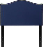 Flash Furniture Lexington Upholstered Twin Size Headboard with Accent Nail Trim in Navy Fabric