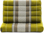 Leewadee 1-Fold Mat with Triangle Cushion – Comfortable TV Pillow, Foldable Mattress with Cushion Made of Kapok, 30 x 20 inches, Green