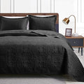 Love's cabin Twin Quilt Set Black Bedspreads - Soft Bed Fall Lightweight Bedspread Comforter - Modern Style Coin Pattern Coverlet for All Season - 2 Pieces (1 Quilt, 1 Pillow Sham)