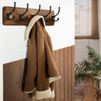 WEBI Coat Rack Wall Mount,Coat Hooks Wall Mounted,16" Hole to Hole,Rustic Large Coat Hanger Wall Hook Rack,5 Hooks for Hanging Coats,Hats,Jacket,Clothes,2 Packs