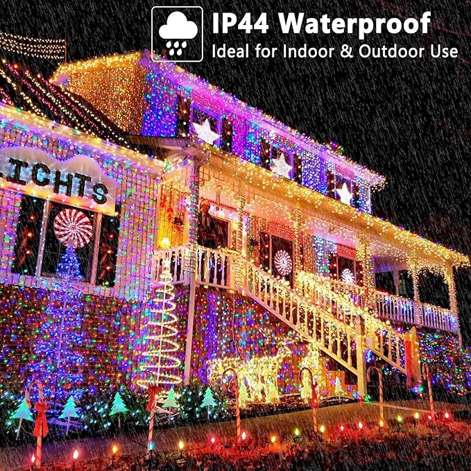 BrizLabs Color Changing Smart Christmas Lights, 115ft 300 LED App & Voice Control Christmas String Lights, Warm White Multicolor Mini Light, Dimmable Xmas Light Music Sync for Holiday Party Tree Decor