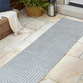 Eyely NCS101F-28 Odense High-Low Minimalist Angle Geometric Light Blue/Cream 2 ft. x 8 ft. Indoor/Outdoor Runner Rug, for Home, Backyard, Patio, Porch, Bedroom, Kitchen, Living Room