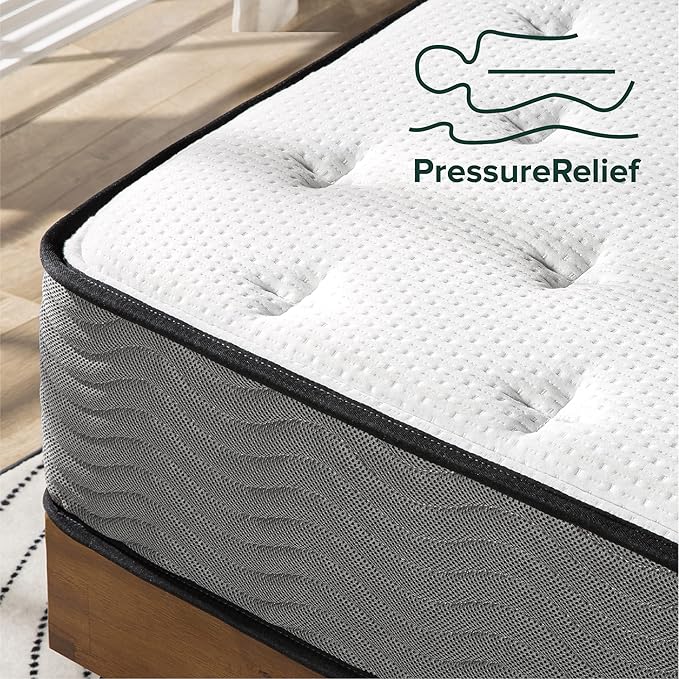 ZINUS 10 Inch Support Plus Pocket Spring Hybrid Mattress, Twin, Strong Coils for Durable Support, Pocket Innersprings for Motion Isolation, Mattress in A Box