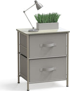 Simple Houseware 2 Tier Night Stands Dresser for Bedroom Organizer Drawer Storage Tower, Grey