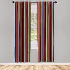 Ambesonne Cinco de Mayo Curtains, Mexican Serape Colorful Stripes Vertical Lines Latino Illustration, Window Treatments 2 Panel Set for Living Room Bedroom Decor, Pair of - 28" x 95", Burgundy Blue