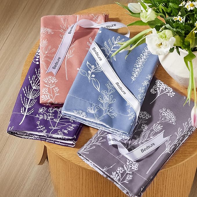 Bedsure Queen Comforter Set - Infinity Blue Bed Set, 3 Pieces Cute Floral Bedding, 1 Soft Reversible Botanical Flowers Comforter and 2 Pillow Shams