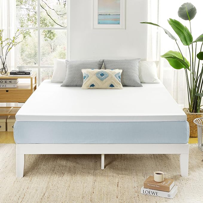 Best Price Mattress 3 Inch Gel Memory Foam Mattress Topper with Cover, CertiPUR-US Certified, Dorm Essentials, Short Queen