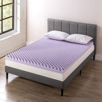 Best Price Mattress 4 Inch Egg Crate Memory Foam Mattress Topper with Soothing Lavender Infusion, CertiPUR-US Certified, Dorm Essentials, Short Queen