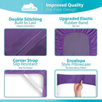 DREAMCARE Queen Sheet Set – 6 pcs Cooling Bed Sheets – up to 21” Deep Pocket Queen Sheets Set – 2500 Supreme Collection – Extra Soft 100% Brushed Microfiber Hotel Luxury with Side Pocket – Purple