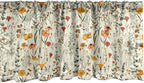 Ambesonne Fall Window Valance, Wild Flowers Illustration Print Vintage Autumnal Theme Farmhouse Vibe, Curtain Valance for Kitchen Bedroom Decor with Rod Pocket, 54" X 12", Mustard Orange Sage Green