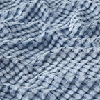 Bedsure Cooling Cotton Waffle Full Size Blanket - Lightweight Breathable Blanket of Rayon Derived from Bamboo for Hot Sleepers, Luxury Throws for Bed, Couch and Sofa, Fog Blue, 80x90 Inches