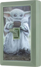 STAR WARS The Child Wall Switch, Battery Operated, Night Light, Wireless, Baby Yoda, Mandalorian, ON/Off, LED Light Switch, Perfect for Bedrooms, Bathrooms, Nursery, Game Room and More, 53291