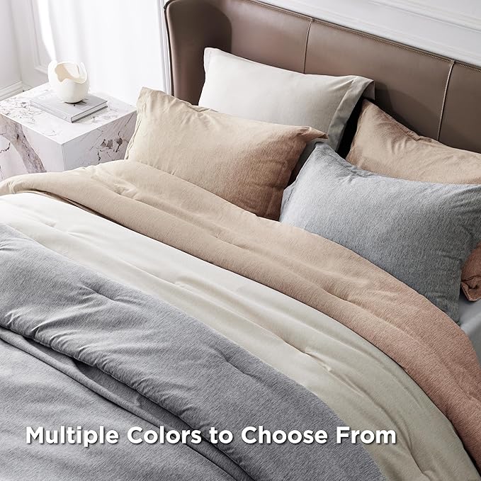Bedsure Full Comforter Set - Grey Soft Bedding for All Seasons, Cationic Dyed Bed Set, 3 Pieces, 1 Full Size Comforter (82"x86") and 2 Pillow Shams (20"x26"+2")