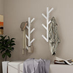 Vlush Wall Mounted Metal Coat Rack with 6 Hooks Modern Minimalist & Upright Coat Rack for Hanging Clothes, Hats, Hanging Bags and Scarves Entrance Wall Iron Coat Racks (White)