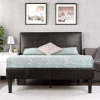ZINUS Gerard Faux Leather Upholstered Platform Bed Frame, Mattress Foundation, Wood Slat Support, No Box Spring Needed, Easy Assembly, King