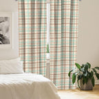 Ambesonne Plaid Window Curtains, Scottish Country Style Tartan with Abstract Design Diagonal Striped Lines, Lightweight Decor 2-Panel Set with Rod Pocket, Pair of - 28" x 84", Mint Green