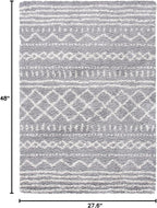 SAFAVIEH Arizona Shag Collection Accent Rug - 2'3" x 4', Grey & Ivory, Moroccan Design, Non-Shedding & Easy Care, 1.6-inch Thick Ideal for High Traffic Areas in Foyer, Living Room, Bedroom (ASG741G)