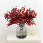 JAKY-Global Babys Breath Silk Artificial Flowers Bulk 12pcs for Fall Decor Fake Flower Bouquet Bulk for Home Kitchen Indoor Bouquet Floral Arrangement Table Centerpieces Party Decor(Burnt Red Brown)
