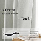 KangBang 108 Inch Linen Blackout Curtains for Sliding Patio Door, Back Tab Loop Pocket Light Blocking Draperies for Cottage High Ceiling, Neutral Minimalist Style(72x108, Greyish White,2 PCs)