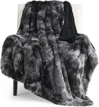 Bedsure GentleSoft Fuzzy Sherpa Faux Fur Twin Blanket Tie Dye Black Cozy Gifts for Boys Girls, Soft Fleece Plush Warm Thick Blanket Twin Size for Bed, Black Room Decor Dorm Essentials Gifts, 60x80