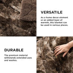 Bedsure GentleSoft Sherpa Fluffy Blanket King Size for Bed - Fleece Warm and Cozy for Women Gift, Plush & Fuzzy Faux Christmas Fur Blanket for Couch, Sofa Decor, Tie Dye Design, Brown, 108x90 Inches