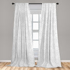Ambesonne Geometric Window Curtains, Continuous Pattern with Abstract Concave Shapes and Triangles Print, Lightweight Decor 2-Panel Set with Rod Pocket, Pair of - 28" x 95", Charcoal Grey and White