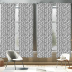 Ambesonne Black and White Window Curtains Pack of 2, Modern Grunge Botany Motif Monochrome Brush Paint Style Strokes, Lightweight Set with Rod Pocket, 4 Panels of - 28" x 63", White and Black