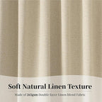KangBang Room Darkening Curtains 108 Inches Long, Farmhouse Patio Sliding Door Blackout Curtains for Living Room Hall Large Windows, Back Tab Loop Pocket Drapes(2 Panels, 84x108, Natural Beige)