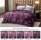 Bedsure GentleSoft Sherpa Fluffy Blanket Queen Size for Bed - Fleece Warm and Cozy for Women Gift, Plush & Fuzzy Faux Christmas Fur Blanket for Couch, Sofa Decor, Tie Dye Design, Purple, 90x90 Inches