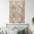 Lunarable Paisley Tapestry, Vintage Plant Pattern with Natural Inspirations Soft Color Palette Batik Style, Wall Hanging for Bedroom Living Room Dorm Decor, 40" X 60", Beige Tan Brown