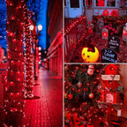 Christmas Lights Indoor Outdoor, 2PACK 13FT 50-count Lights Incandescent Mini Halloween String Light, 120V UL Certified Green Wire Light for Xmas Tree, Patio, Holiday, Party, Home, Garden Decor,Red
