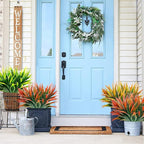 12 Pcs Artificial Outdoor Plants UV Resistant Tall Fake Grass Plants Bushes Faux Tropical Flowers Décor Fall Winter Summer Planters Patio Front Door Porch Plastic Greenery & Shrubs Decoration
