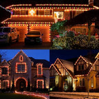 Brizled Red & Warm White Christmas Lights, 33ft 100 LED Faceted C5 Christmas String Lights, 120V UL Certified Xmas Tree Light Connectable White Xmas Light Indoor Outdoor for Home Tree Holiday Patio