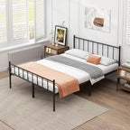 King Bed Frame-Classic Metal Platform Bed Frame,Mattress Foundation with Steel Slat Support,Under Foundation Storage,No Box Spring Needed, Easy Assembly, King Size