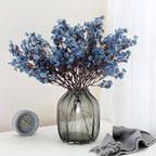 JAKY-Global Babys Breath Silk Artificial Flowers Bulk 6pcs for Fall Decor Fake Flower Bouquet Bulk for Home Kitchen Indoor Bouquet Floral Arrangement Table Centerpieces Party Decor(Blue Ashes)