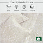 California Design Den Full Size Bed Sheets Set - 400 Thread Count Sateen, Natural 100% Cotton Sheets, Deep Pocket Cooling and Durable Bedding - Paisley Pattern, Beige