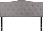 Flash Furniture Cambridge Tufted Upholstered Queen Size Headboard in Light Gray Fabric