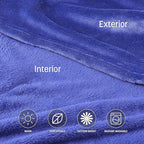 Catalonia Wearable Fleece Blanket with Sleeves and Foot Pockets for Adult Women Men, Micro Plush Comfy Wrap Sleeved Throw Blanket Robe Large, Blue