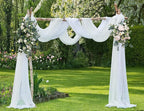Warm Home Designs 30 Feet Long Sheer Light Beige Window Scarf. These XXL Length Valance Window Scarves 54 X 360 Inches in Size. Great as Bed Canopy or Wedding Arch Draping Fabric. AM Beige 360"