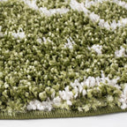 SAFAVIEH Arizona Shag Collection Area Rug - 5'1" Round, Green & Ivory, Moroccan Design, Non-Shedding & Easy Care, 1.6-inch Thick, Ideal for The Living Room, Dining, Bedroom (ASG741X)