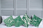 Ambesonne Vintage Throw Pillow Cushion Case Pack of 4, Abstract Grunge Effect Brushstrokes and Waving Striping Stains Paisley Drops, Modern Accent Double-Sided Digital Printing, 20", Forest Green