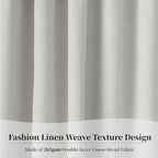 KangBang Extra Wide Blackout Linen Curtains - Back Tab Hook Belt Thermal Insulated Curtains for Bedroom Dining Room, Neutral Aesthetic Drapes for Patio Sliding Glass Door(72x84, Light Grey,2PCs)