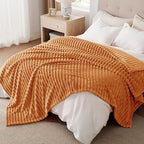 Bedsure GentleSoft King Blanket for Couch - Cozy Soft Fall Blankets for Women, Cute Large Throws for Girls, Orange, 108x90 Inches