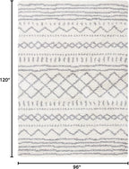 SAFAVIEH Area Rug 8x10 - Arizona Shag Collection - Large - Ivory & Grey, Moroccan Design, Non-Shedding & Easy Cleaning, Ultra Plush Thick Pile, Ideal for Living Room, Bedroom, Dining Space (ASG741F)