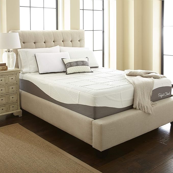 Perfect Cloud Made in The USA Elegance Plush Gel-Infused 12-inch Memory Foam Mattress - Pressure Relieving - Bed-in-a-Box (King)